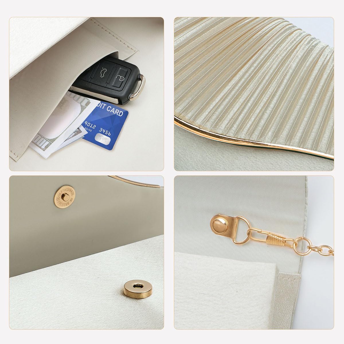 Lovyococo Clutch Purses For Women Formal Purses Evening Clutch For Wedding Party Cocktail Prom Handbags Elegant Satin