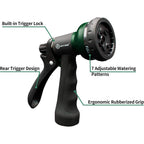 Automan-Garden-Hose-Nozzle, Abs Water Spray Nozzle With 7 Adjustable Watering Patterns, Slip Resistant For Watering Plants, Lawn& Garden, Washing Cars, Cleaning, Showering Pets & Outdoor Fun.