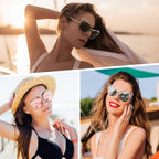 GQUEEN Trendy Oversized Sunglasses for Women Polarized Cat Eye Cute UV400 Protection