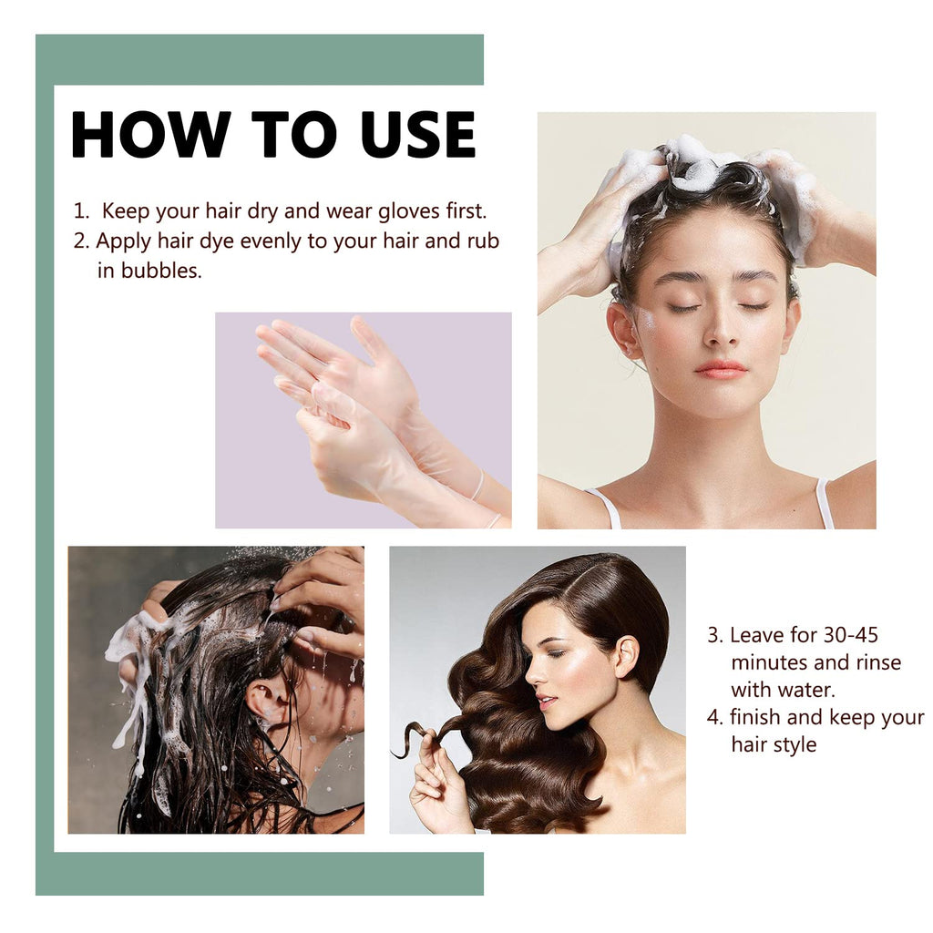 10 PCS Dexe Black Hair Shampoo Instant Hair Dye for Men Women Black Color - Simple to Use - Hair Dye Permanent - Last 30 days - Natural Ingredients, Hair Dye Shampoo Great Choice for Woman&Man