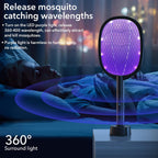 2 Pack Electric Fly Swatter 2 In 1 Bug Zapper Racket & Mosquito Zapper,4000V With Usb Charging Base，Powerful Mosquito Swatter With 3 Layers Of Safety Net Suitable For Indoor And Outdoor…