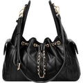 Cluci Quilted Leather Handbag, Soft Tote Bags For Women With Adjustable Strap, Crumpled Shoulder Purse Tabby Slouchy Hobo Bag