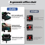 Fizzin Ergonomic Office Chair, 400 Lbs Computer Chairs With Adjustable Lumbar Support, Breathable Mesh Desk Chair Ergonomic With Thickened Cushion, Comfy Home Office Desk Chair (Black)