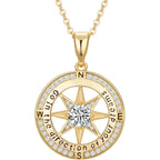 Graduation Gifts for Her, Inspirational Graduates Compass Necklace for Women Girls Jewelry, Class of Senior High School College Graduation Gifts for Friends with Congrats Grad Box and Gift Card (18K Gold Filled 925 Sterling Silver necklace)