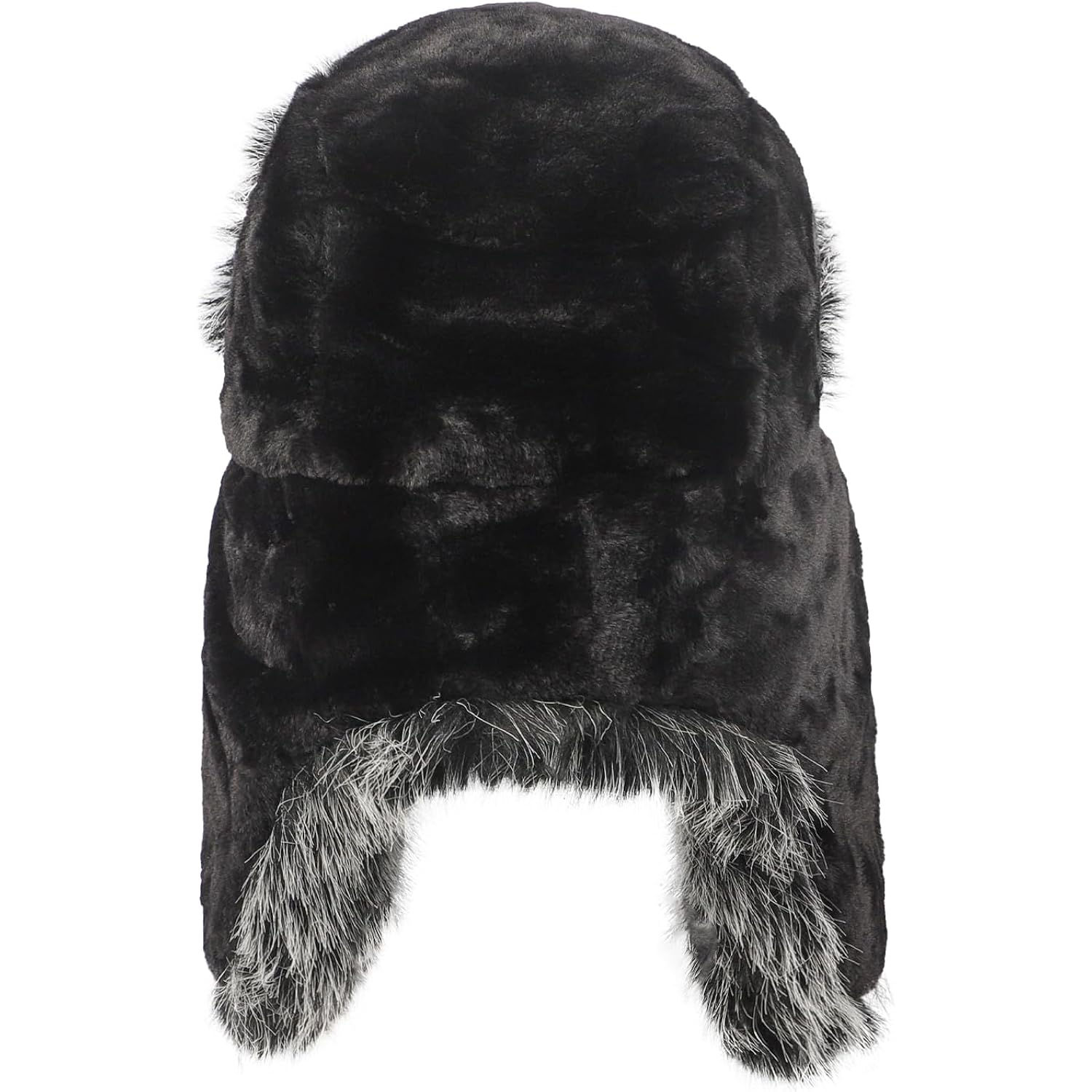 PURFUN Fuzzy Faux Fur Ushanka Russian Hat for Men Women, Winter Plush Full Hood Earflap Cap Cycling Ski Hunting Trapper Hat