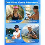 Sport Sun Visor Hat for Women Men - Lightweight Stretchy Polyester Spandex Quick Dry Sweatband Wrinkle Resistant