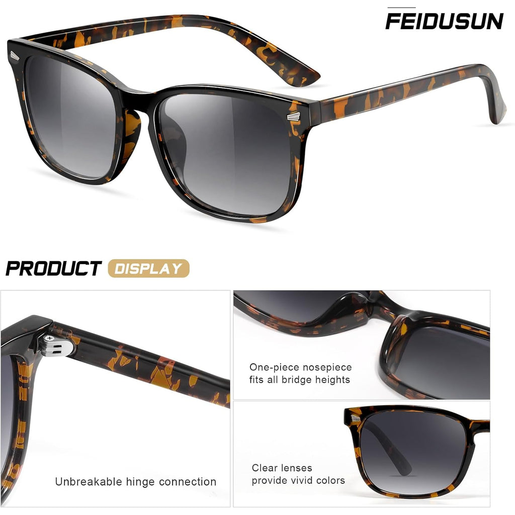 FEIDUSUN Polarized Sunglasses for Women and Men Classic Trendy Sun Glasses with UV Protection