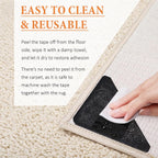 Songrey Rug Tape Rug Corner Grippers 8PCS, Reusable Double-Sided Carpet Tape to Hold Area Rugs Down, Non Slip Rug Pads Gripper for Hardwood Floors No Damage