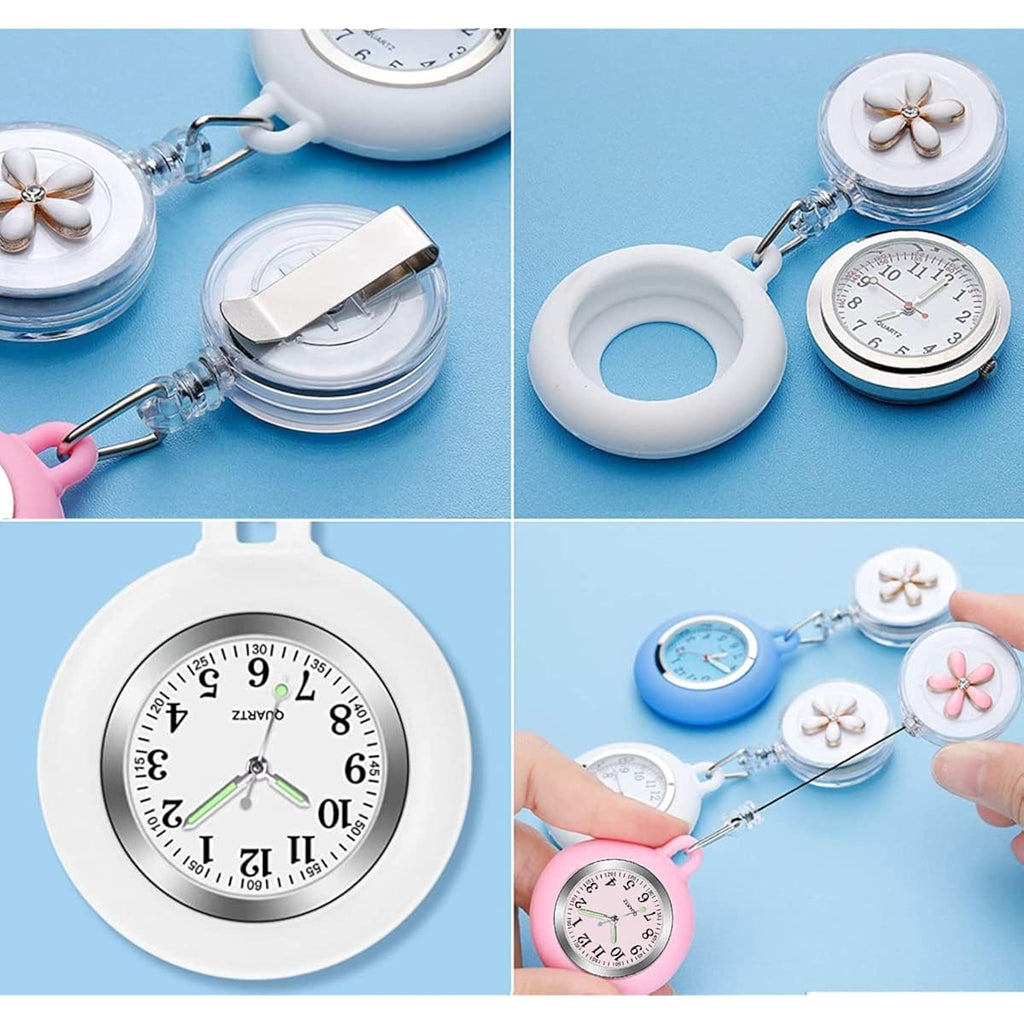 Pwosi Nurse Glow Pointer Watch With Clip And Lapel Option, Fob Watch With Second Hand