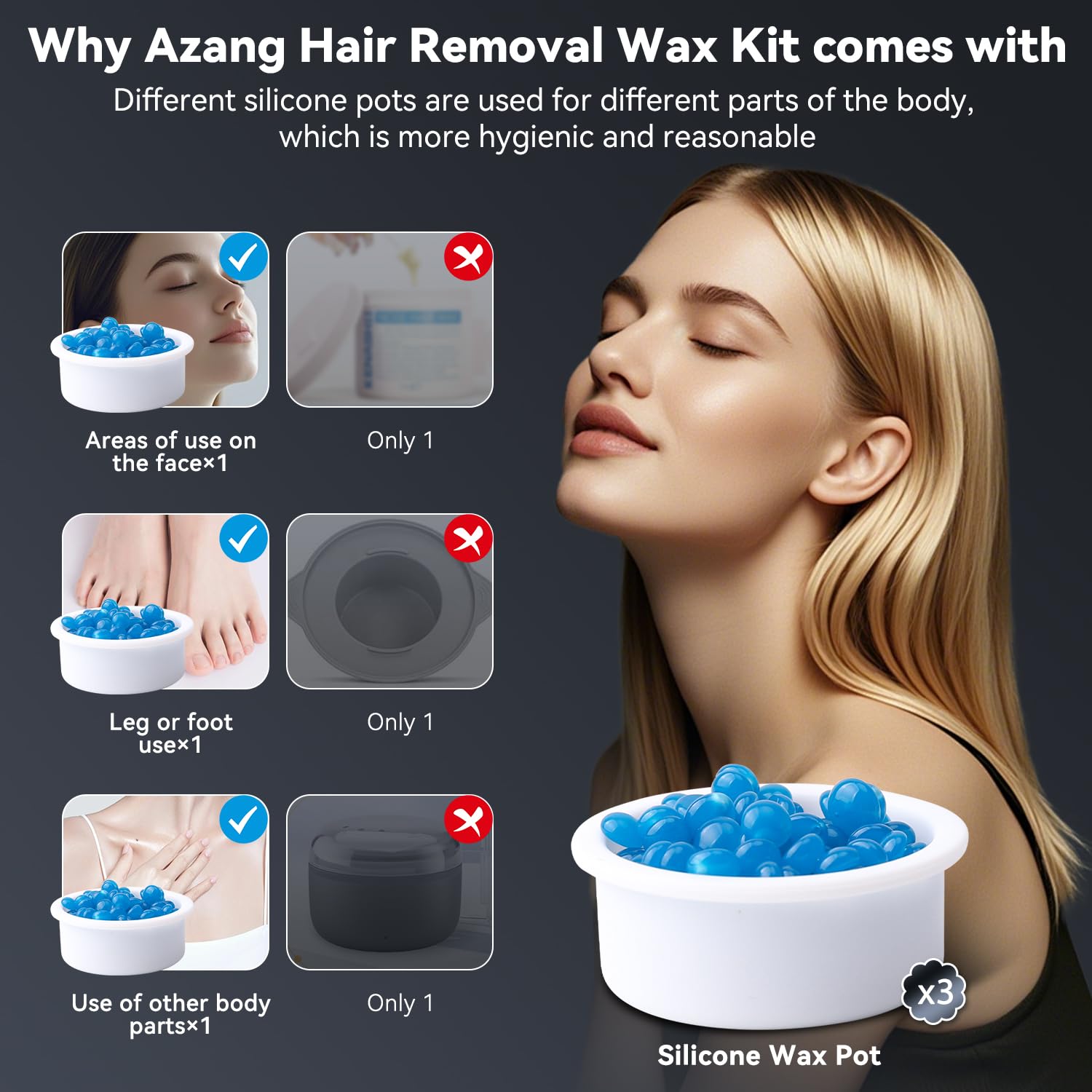 Nose Wax Kit Men, Nose Ear Hair Waxing Kit with 100g Wax, 56 Pcs Accessories, Nose Ear Hair Removal Kit, USB Fast Heat, Smart Constant Temp, Upgraded Size, Multi-Accessories,