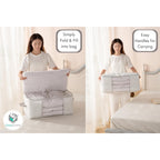 Comforter Storage Bag - Folding Organizer Bag For King/Queen Comforters, Pillows, Blankets, Bedding/Quilt, Blanket, Duvet, Mothproof Space Saver; Large Collapsible Organizers, 24"X14"X11"