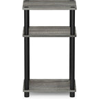 Furinno Just Side Table, 3-Tier End Table, Open Shelves Night Stand, Bedside Table, Toolless Assembly, For Living Room, Bedroom, Bathroom, French Oak