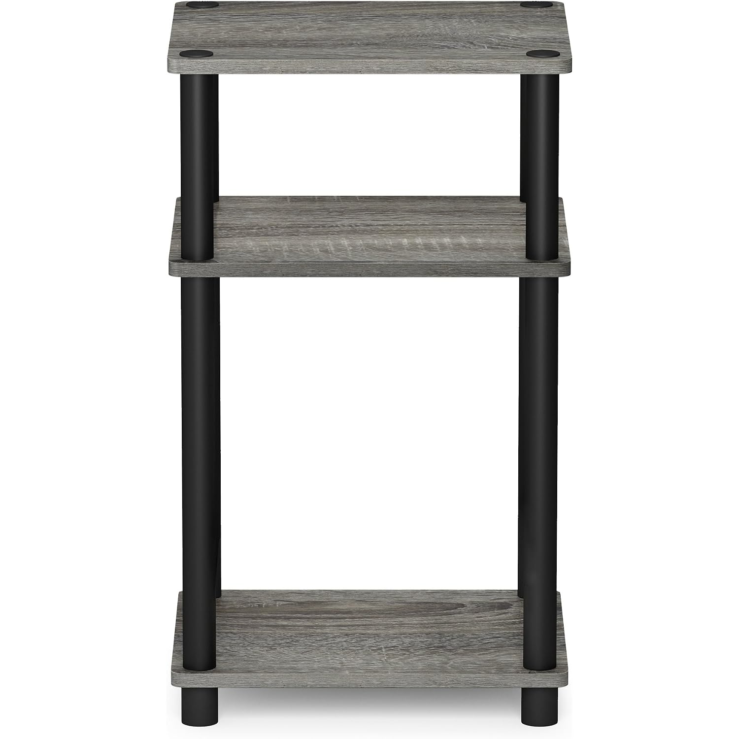 Furinno Just Side Table, 3-Tier End Table, Open Shelves Night Stand, Bedside Table, Toolless Assembly, For Living Room, Bedroom, Bathroom, French Oak