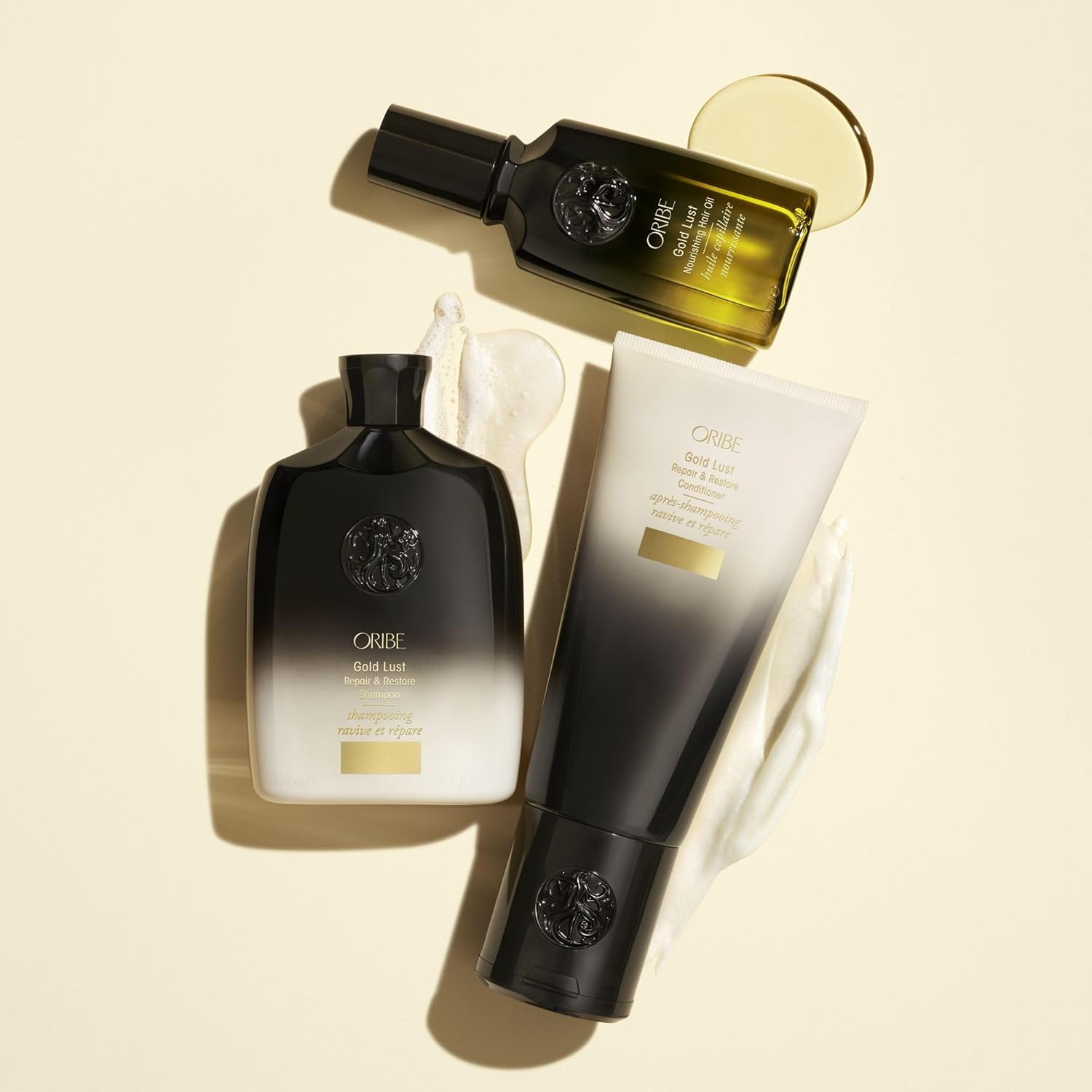 Oribe Gold Lust Repair & Restore Shampoo - Repairs & Prevents Damage - Protects & Moisturizes Dry, Damaged Strands - With Biotin & Niacinamide - For Damaged Hair & All Hair Types - 8.5 oz