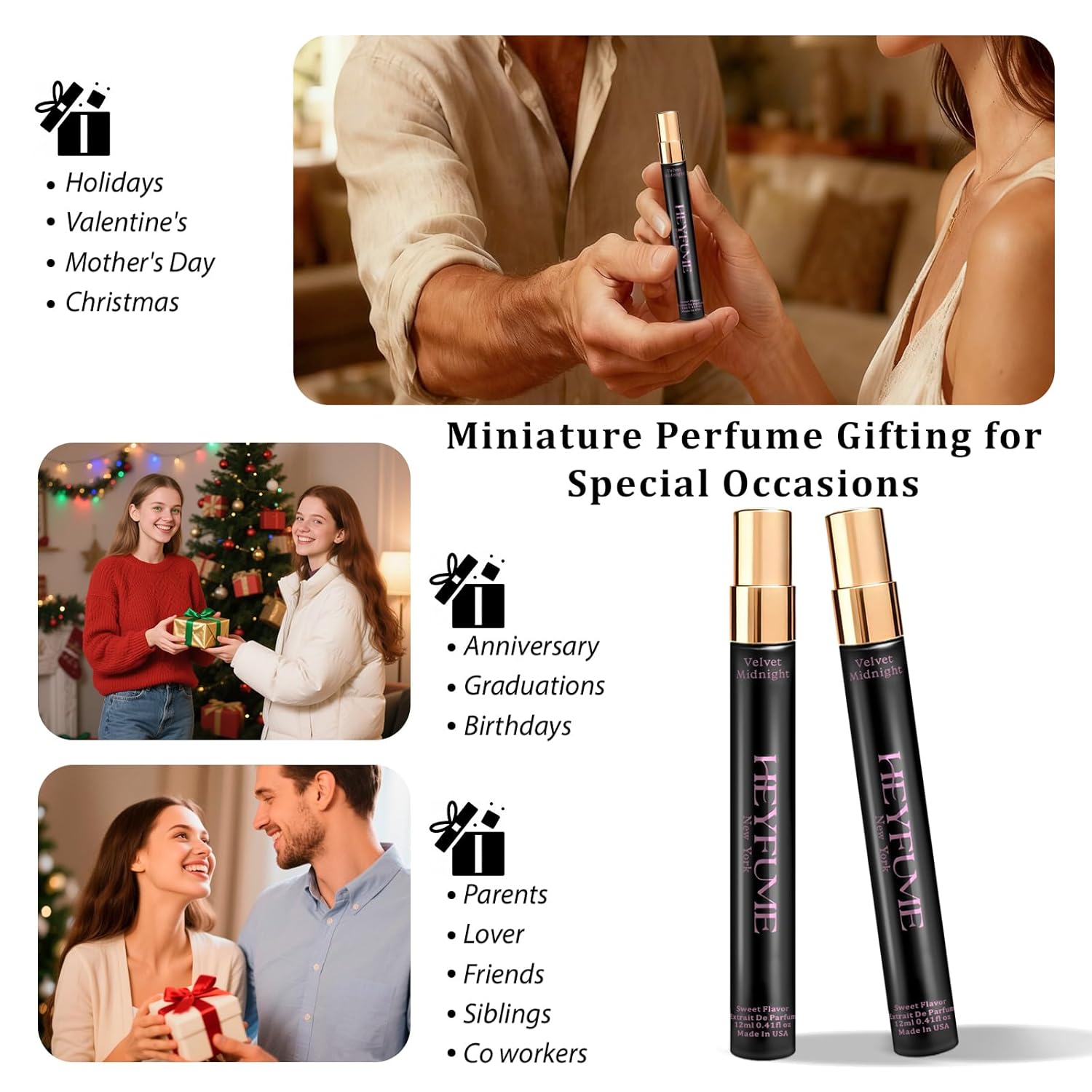 Pheromones Perfumes for Women Mini: Eau De Parfum Inspired By B-LACK O-Pium- Premium Amber Vanilla Sent Blend - Long Lasting Travel Size Pen Spray 0.41 fl for Female Made in USA