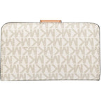 Michael Kors Women's MK Charm Medium Tab Pocket Bifold, Gold-Tone Hardware/Vanilla/Acorn