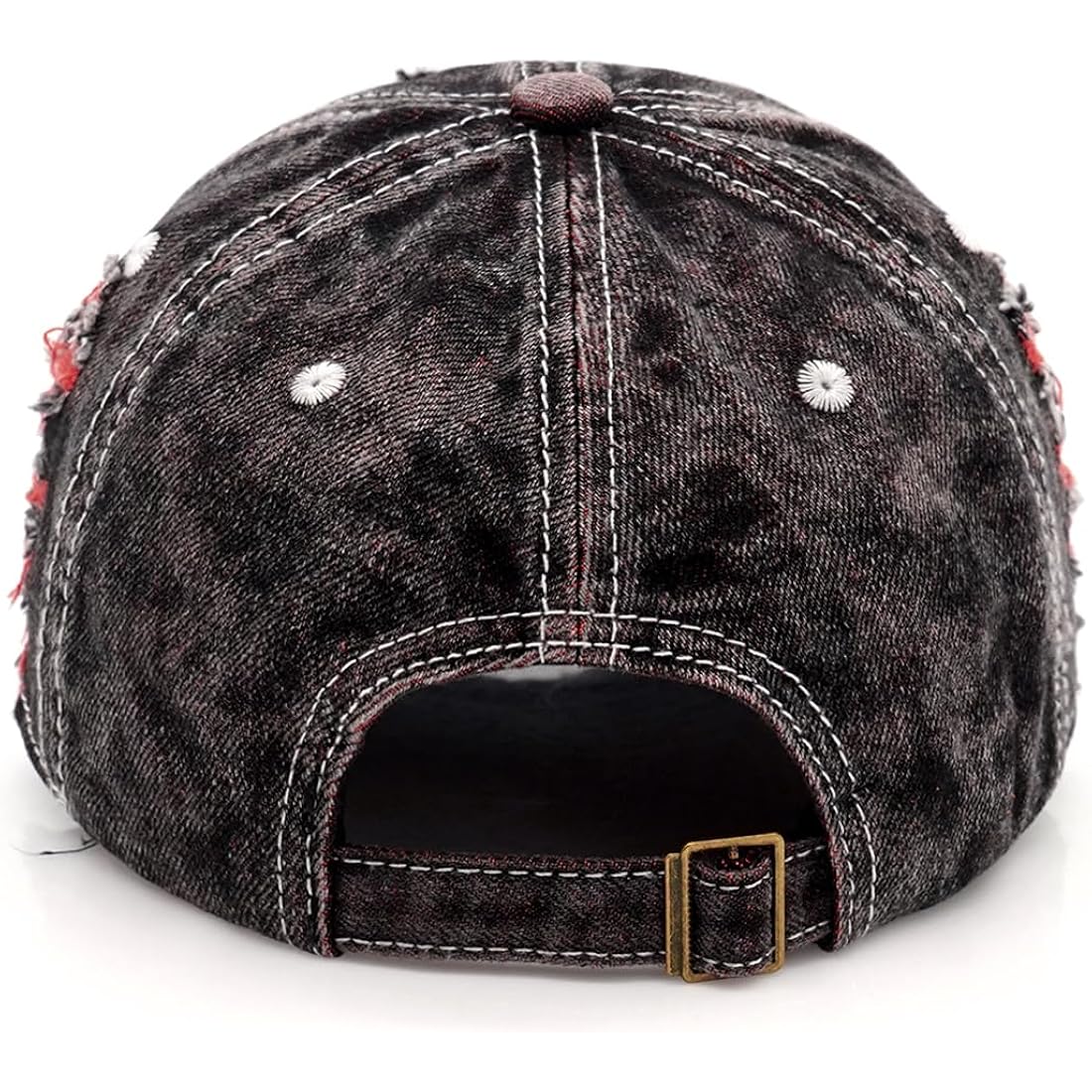 Distressed Washed Denim Baseball Cap Vintage Ripped Strapback Sun Hat For Men Women