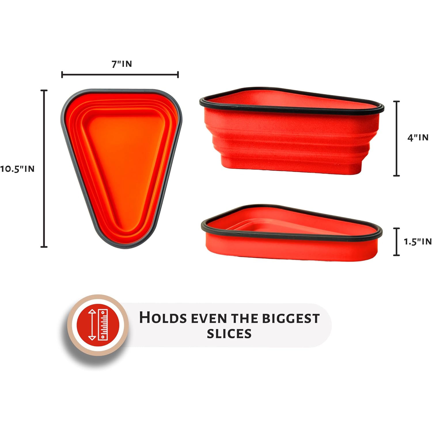 The Perfect Pizza Pack™ - Reusable Pizza Storage Container With 5 Microwavable Serving Trays - Bpa-Free Adjustable Pizza Slice Container To Organize & Save Space, Red