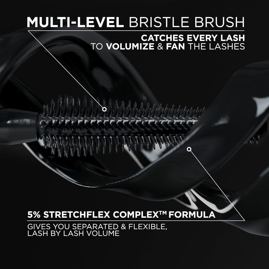 L'Oreal Paris Voluminous Panorama Mascara, Volumizing and Lengthening Mascara, Washable Longwear and Smudge Resistant Make Up, Black, 0.33 Fl Oz