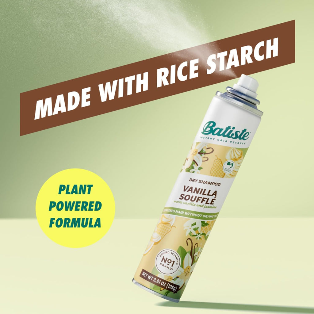 Batiste™ Dry Shampoo, Award Winning No. 1 Brand, Instantly Refresh Hair & Absorb Oil Between Washes, Vanilla Souffle, 3.81 Oz