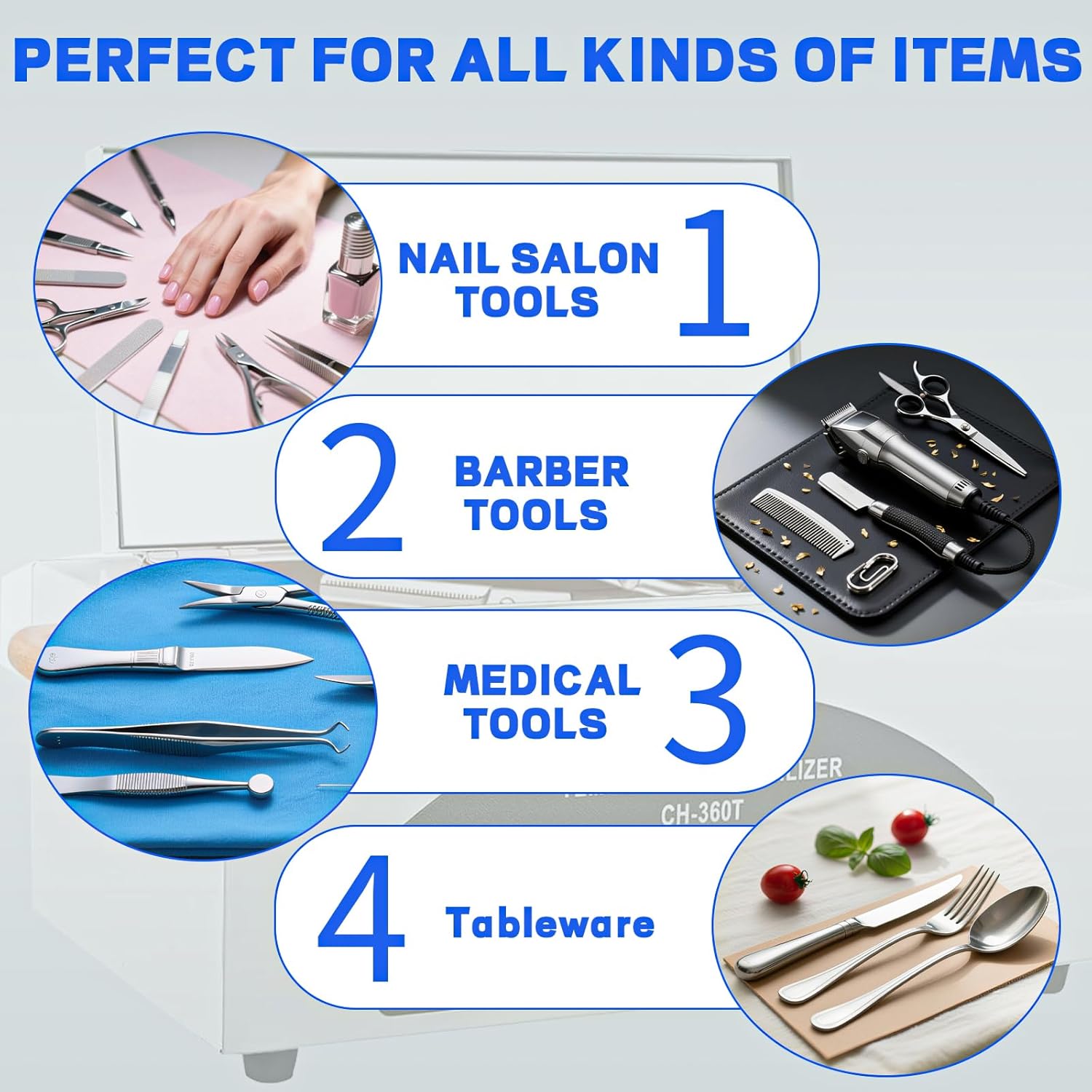 High Temperature Sterilizer Autoclave Machine, 110V 300W 1.5L Metal Tool Cleaner Machine, esterilizador de manicura, Nail Tool Sterilizer with Timer for Sundry Beauty Hair Nail Metal Tools