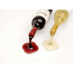 Spilled Wine Bottle Holder - Funny Tabletop Wine Decor, Red White, Set Of 2 | Gravity-Defying Floating Design, Conversation Starter, Kitchen Counter & Bar Cart Display, Hostess & Housewarming Gift