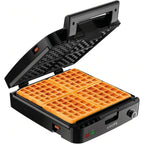 KRUPS 4-Slice Belgian Waffle Maker: Stainless Steel, 5 Browning Levels, Audible Ready Beep, Removable Plates, 1200W, Silver/Black, Large Waffle Maker Family Size, Great for Family Breakfasts