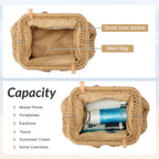 Freie Liebe Straw Clutch Purses for Women Woven Dumpling Bag Summer Beach Clutch Wicker Crossbody Purses