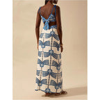 Soly Hux Women'S Summer Maxi Dress Boho Print Tie Shoulder Spaghetti Strap Cut Out Tie Back Cami Dresses Sundress