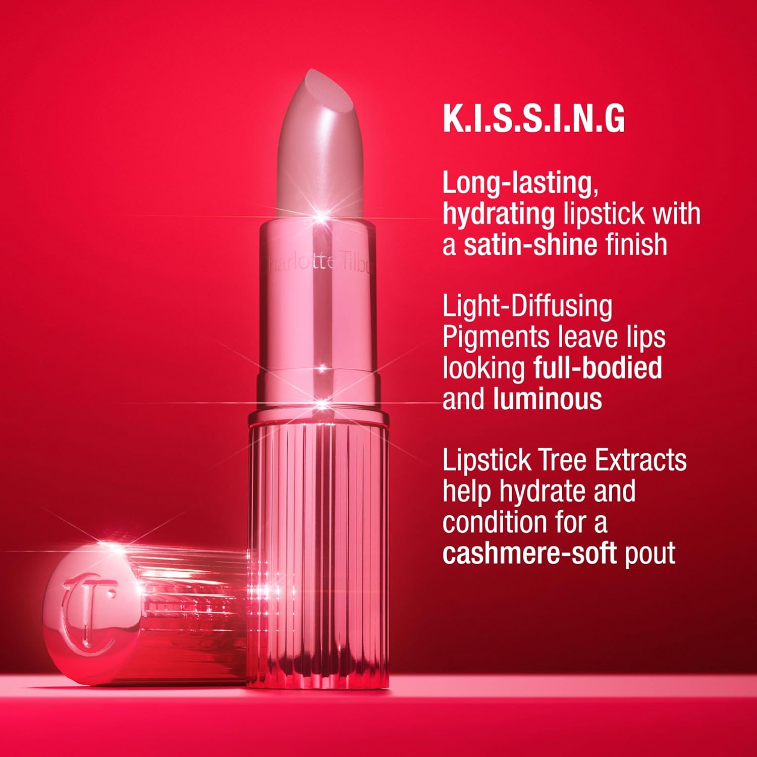 Charlotte Tilbury Icon Baby Lip Duo Kit - Mini K.I.S.S.I.N.G Satin Shimmer Lipstick & Full Size Hall of Fame High Shine Gloss Set - Hydrating Long Lasting Makeup Duo for On-the-Go Glossy Shine