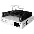 Pant & Skirt Hangers - Closet Hangers For Shorts, Shirts, Jeans, Dresses, Slacks, Coats, Clothes, Clothing, Garments & More - Durable, Space Saving & Non-Slip, Black - 10 Pack
