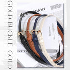 JASGOOD 4 Pack Skinny Women Leather Belt for Dresses Thin Waist Belt for Jeans Pants with Gold Buckle