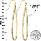 Simulated Diamond Teardrop Dangle Earrings for Women - Cubic Zirconia Crystal Long Dangling Earrings
