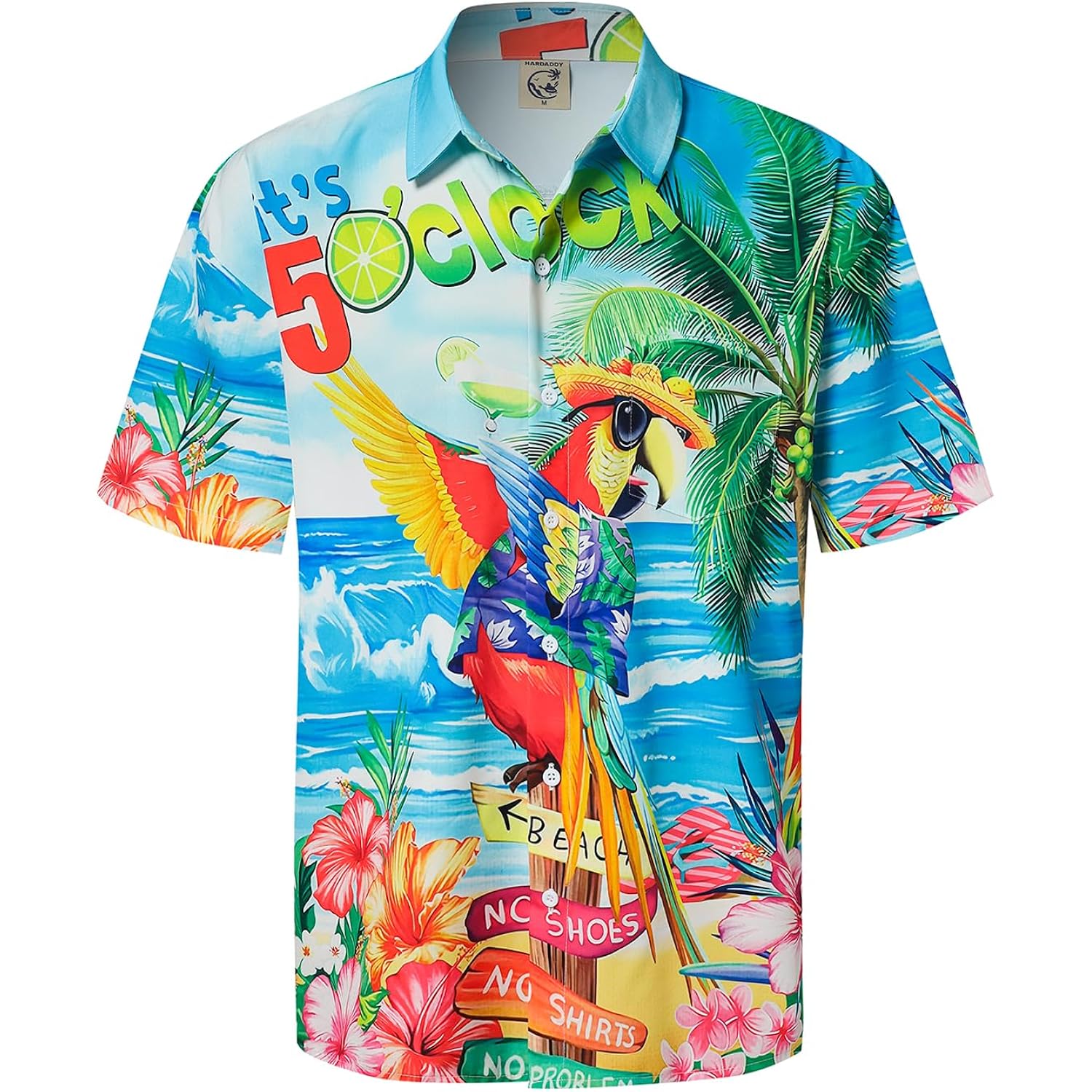 Hardaddy Men'S Summer Hawaiian Shirts Funny Performence Printed Button Down Casual Bowling Shirt