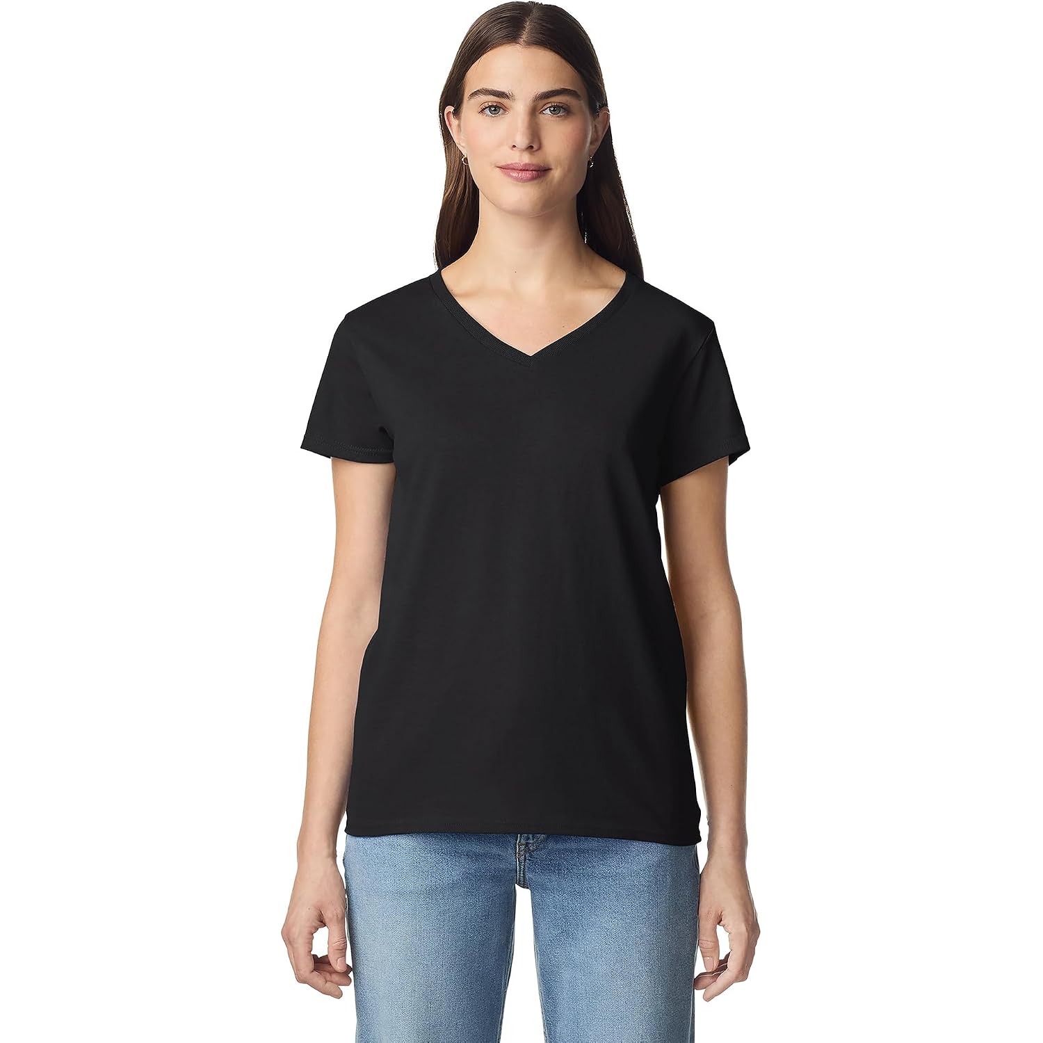 Gildan Women's Heavy Cotton V-Neck T-Shirt, 2-Pack