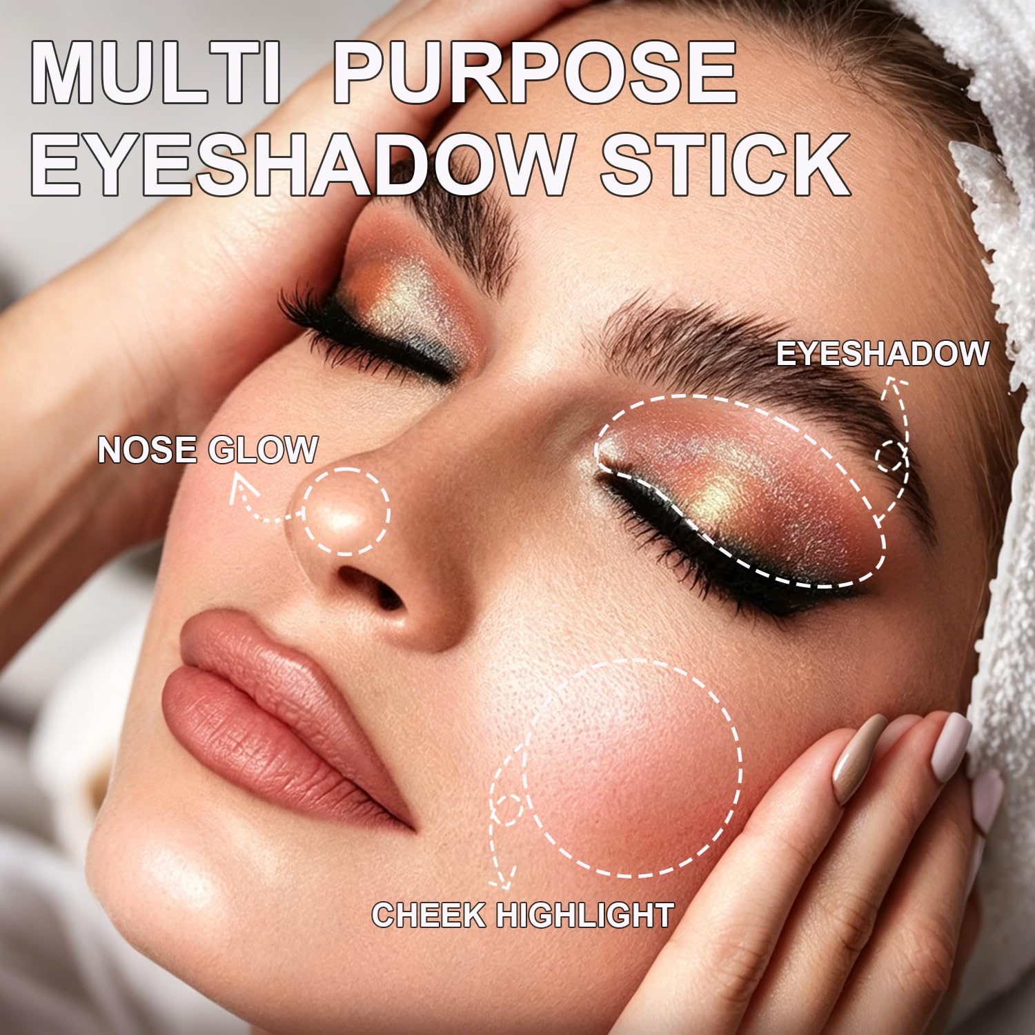 6 Colors Neutral Eyeshadow Stick Combo Set, Nude Brown Rose Gold Matte Shimmer Cream Eye Shadow Sticks Warm Tone Lazy Makeup For Daily & Party, Long Lasting, Waterproof, No Brush Needed, Set A