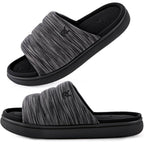 Veracosy Mens Open-Toe Slippers Memory Foam Indoor Outdoor House Shoes