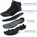 Men'S Waterproof Hiking Boots Non-Slip Lightweight Mid Top Ankle Boot Breathable Hiker Trekking Shoes