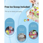 Ice Cube Trays With Lid And Bin, Bpa-Free Mini 0.8 Inch Sphere Ice Molds, 2-Pack Small Round Ice Ball Trays, Easy Release, Includes Scoop & Ice Storage Box For Cocktails, Coffee