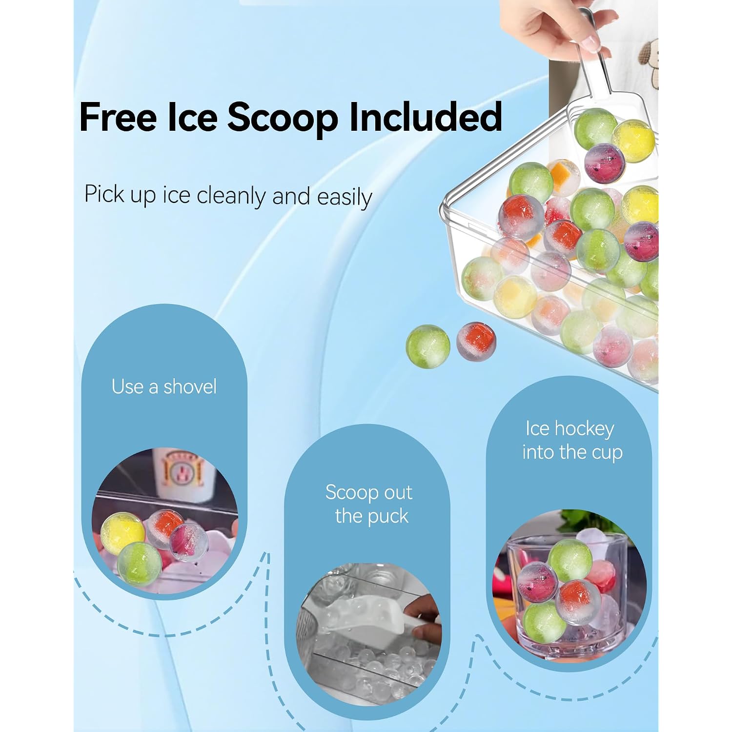 Ice Cube Trays With Lid And Bin, Bpa-Free Mini 0.8 Inch Sphere Ice Molds, 2-Pack Small Round Ice Ball Trays, Easy Release, Includes Scoop & Ice Storage Box For Cocktails, Coffee