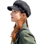 Women Beret Newsboy Hats Classic Autumn Spring Winter Cap Black