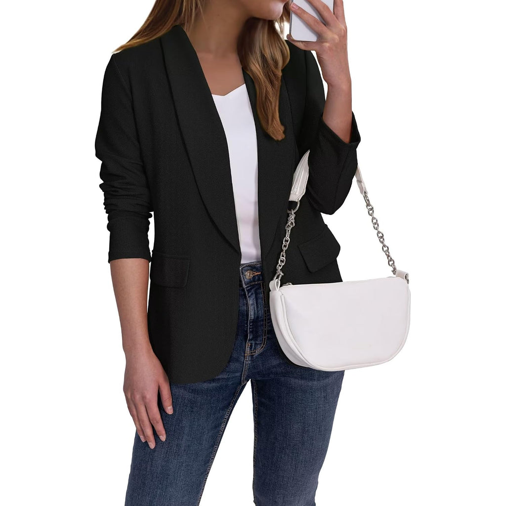 Women'S Blazer Business Casual Lapel Collar Long Sleeve Open Front Work Office Suit Jackets Blazer, S-Xl