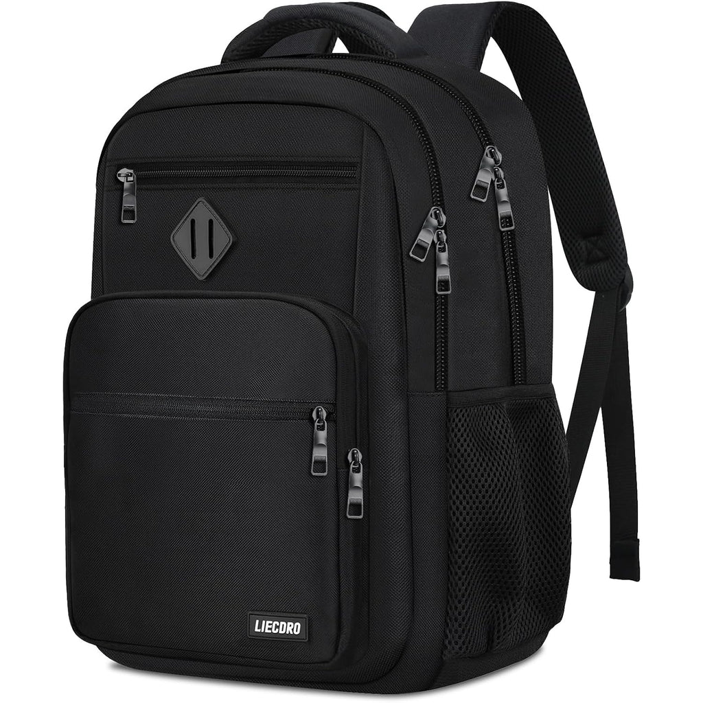 Black Backpack For Men, School Backpack For Boy Teens | 15.6 Inch Laptop Back Pack With Reinforced Straps