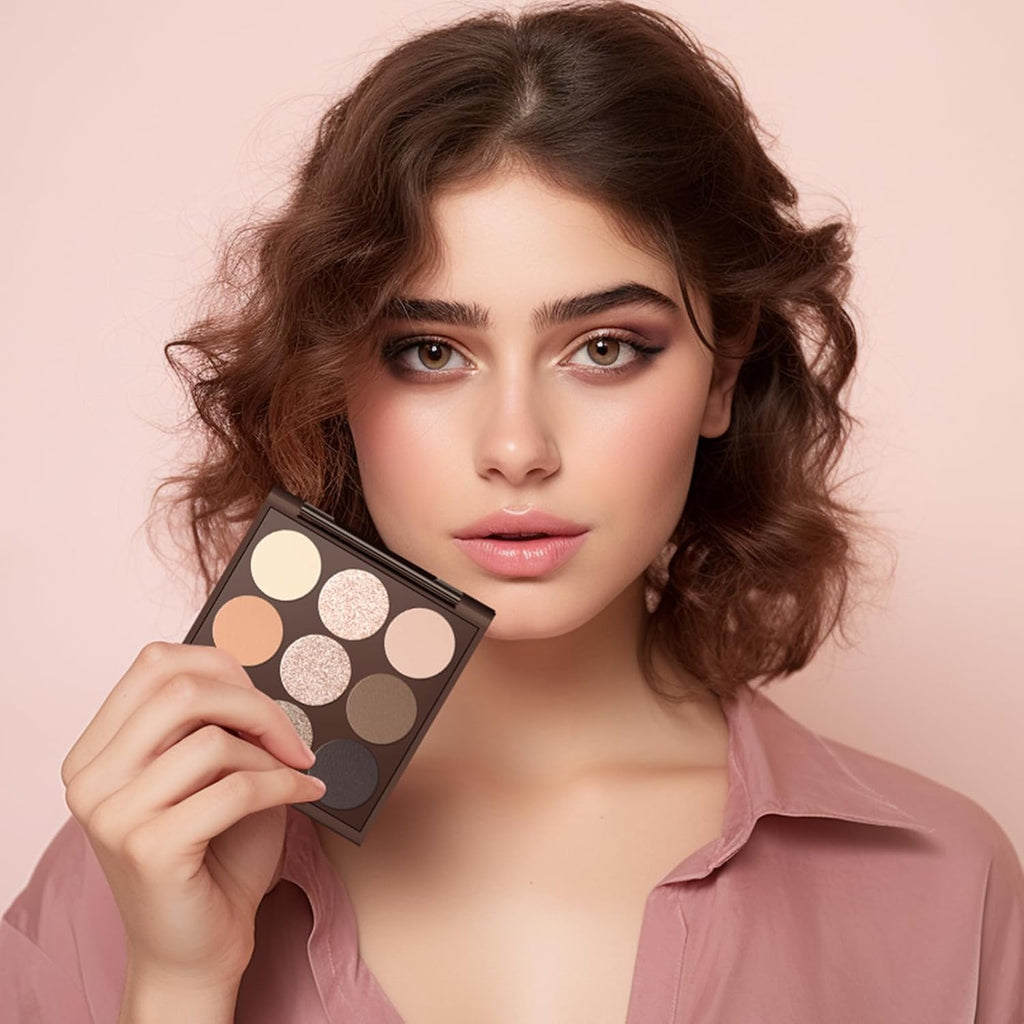 Myster Rosey Neutral Eyeshadow Palette, Nude Eyeshadow Palette, Matte Eye Shadow Makeup Palette With Mirror, Long-Lasting Wear, Vegan, Cruelty-Free - 0.5Oz (Satin Nude)