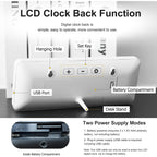 Lcd Digital Wall Clocks Battery Operated, 8.5" Modern Wall Clocks For Living Room Decor, Simple Digital Wall Clock With Temperature/Date/Time - 12/24H, Small Desk Clock For Bedroom Office