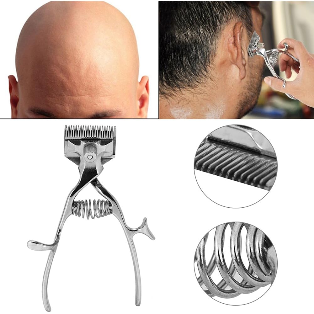 Professional Manual Clipper, Hand Push Hair Cutter For Home & Barber - Stainless Steel Hair Trimmer With Replaceable Blade, Portable Manual Haircut Tool, Style Perfect Hairstyle Anywhere