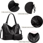 Tantomi Tote Handbags For Women Black Hobo Handbags Purse And Handbags Shoulder Crossbody Bags For Work Travel Everyday