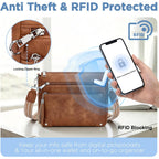 Anti Theft Crossbody Purse For Women Rfid Crossbody Bags For Travel Vegan Leather Cross Body Bag With Built-In Wallet