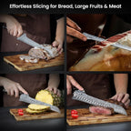 2026 New Upgraded Offset Bread Knife For Homemade Bread, 10.5 Inch Resharpenable Serrated Knife, Ultra-Sharp Sourdough Slicing, Perfect Kitchen Gift, Designed For Cutting Cakes, Fruits & Meat