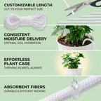 Maqihan Wicking Rope For Plants - 50 Feet 1/4 Inch Self Watering Wick Cord | Water Wicks, Cotton Rope, Plant Wicks, Diy Vacation Watering System, Capillary Wick For Garden, Orchid, Tomato, Potted Plants